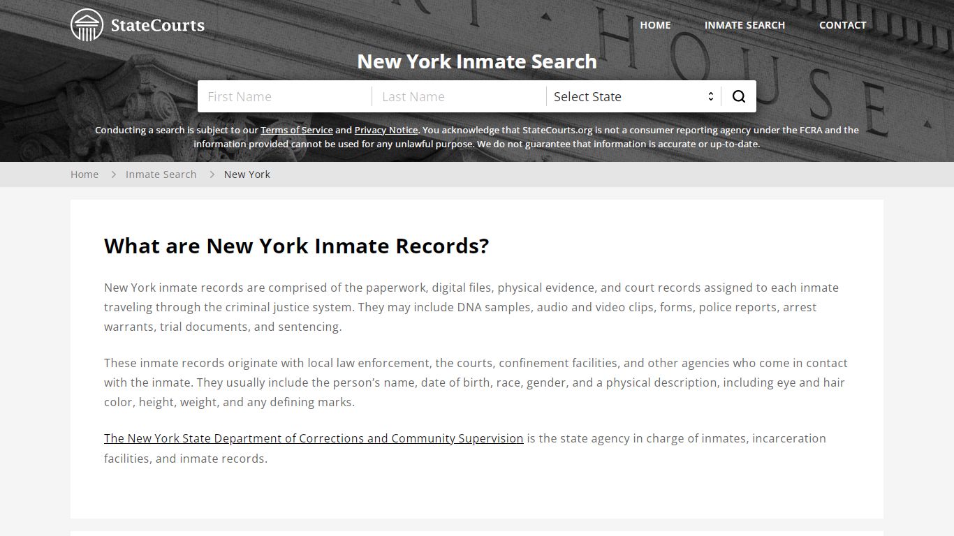 New York Inmate Search, Prison and Jail Information - StateCourts